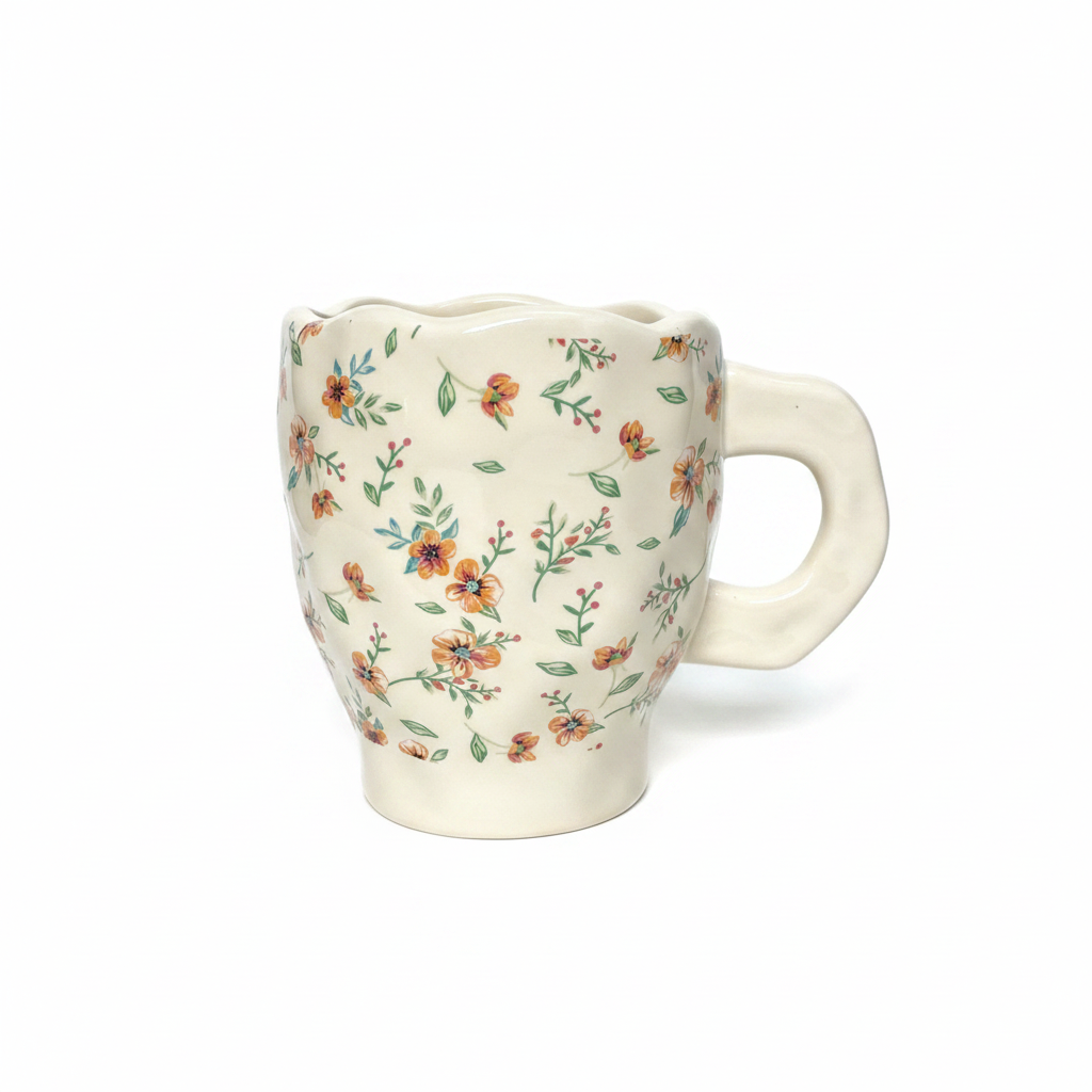 Orange Floral Mug