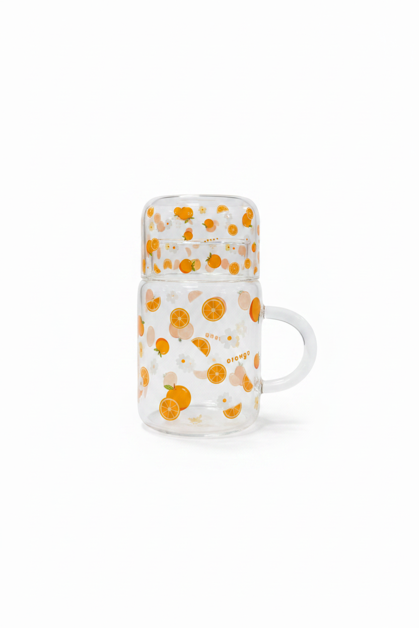 Orange Glass Mug - White Background