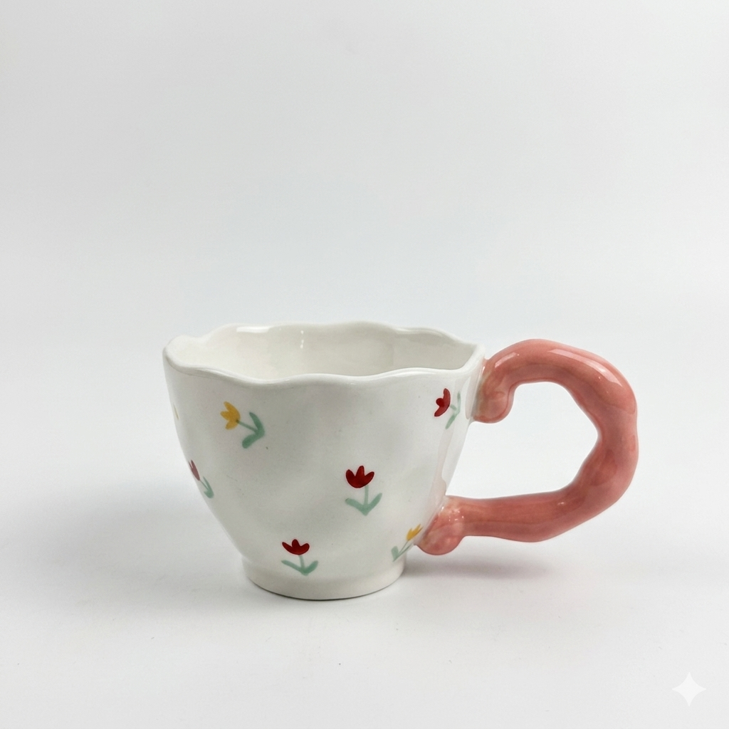Handmade Ceramic Floral Mug 150ml