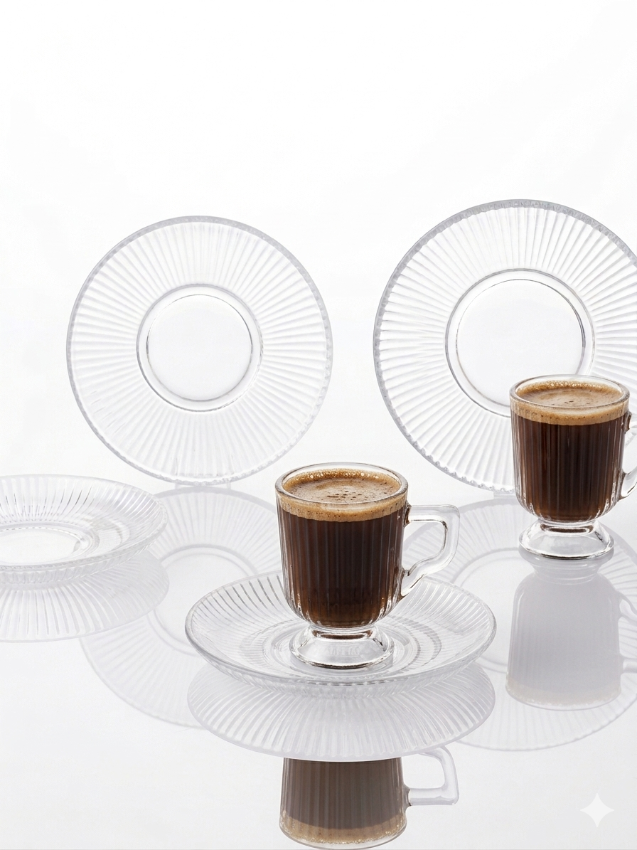 Glass Coffee Cup Set - Half Dozen (70ml)
