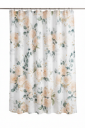 Peach Floral Shower Curtain – Hanging