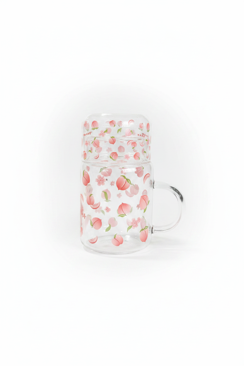 Peach Glass Mug - White Background