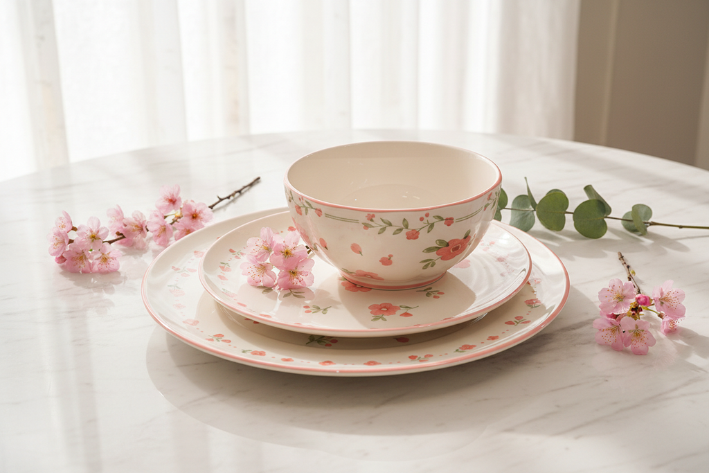 Pink Floral Ceramic Collection – Lifestyle