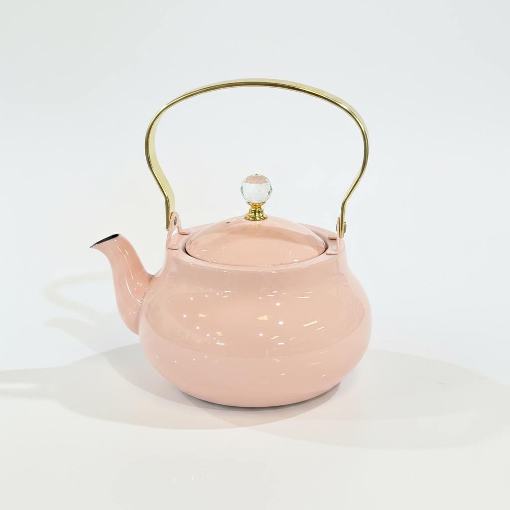 Pink Teapot Smaller White Background