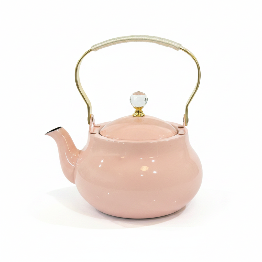 Pink Teapot White Background