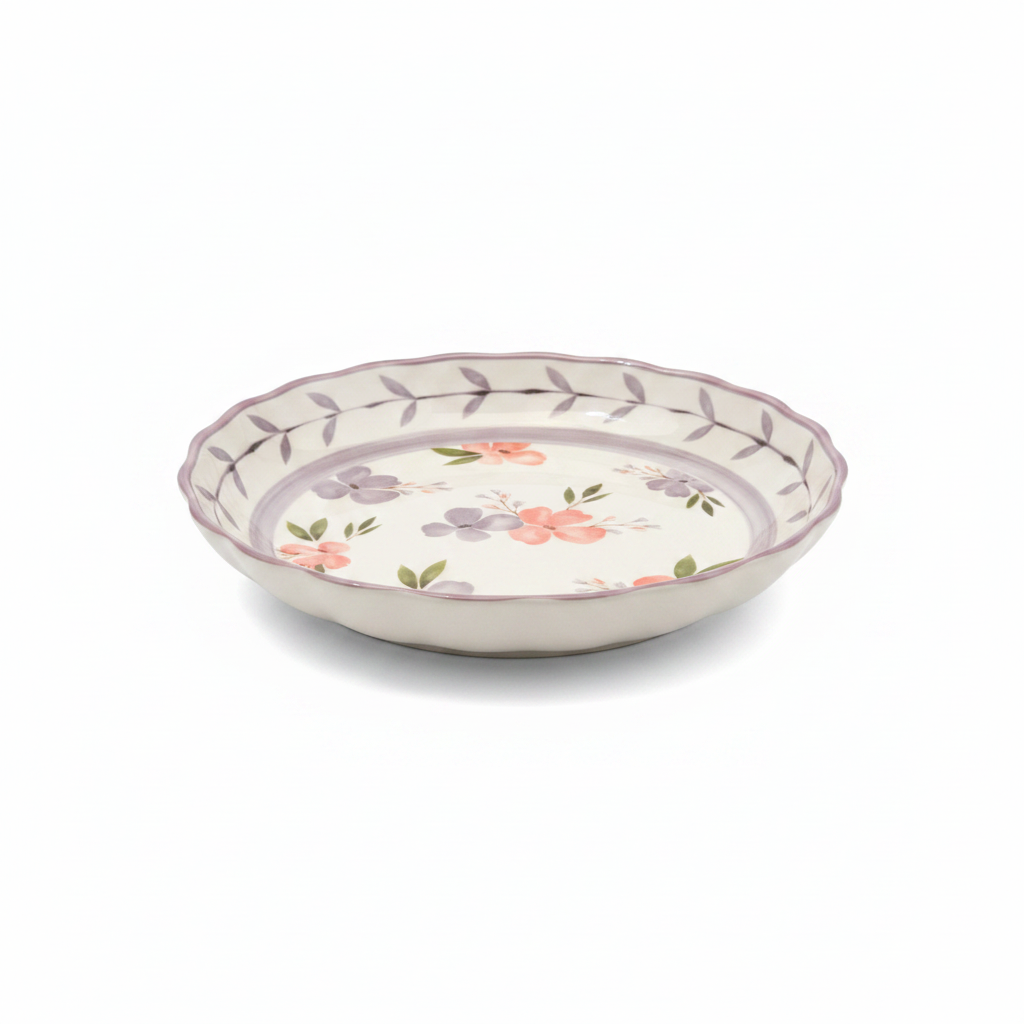 Purple Floral Deep Plate
