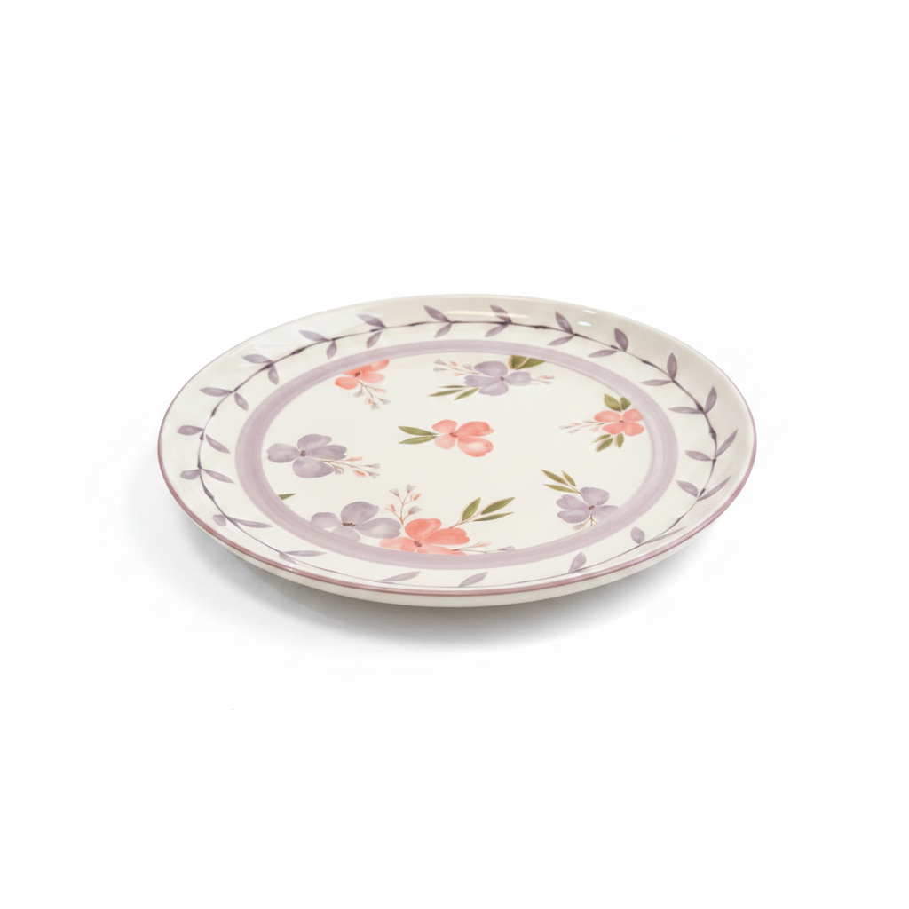 Purple Floral Flat Plate