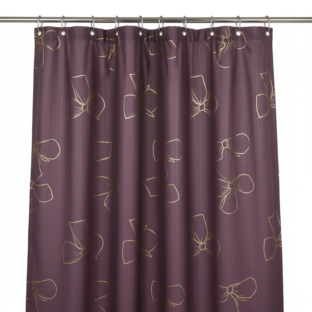 Purple Gold Bowtie Shower Curtain