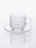 Crystal Glass Tea Cup Set with Saucer – 6 Pieces