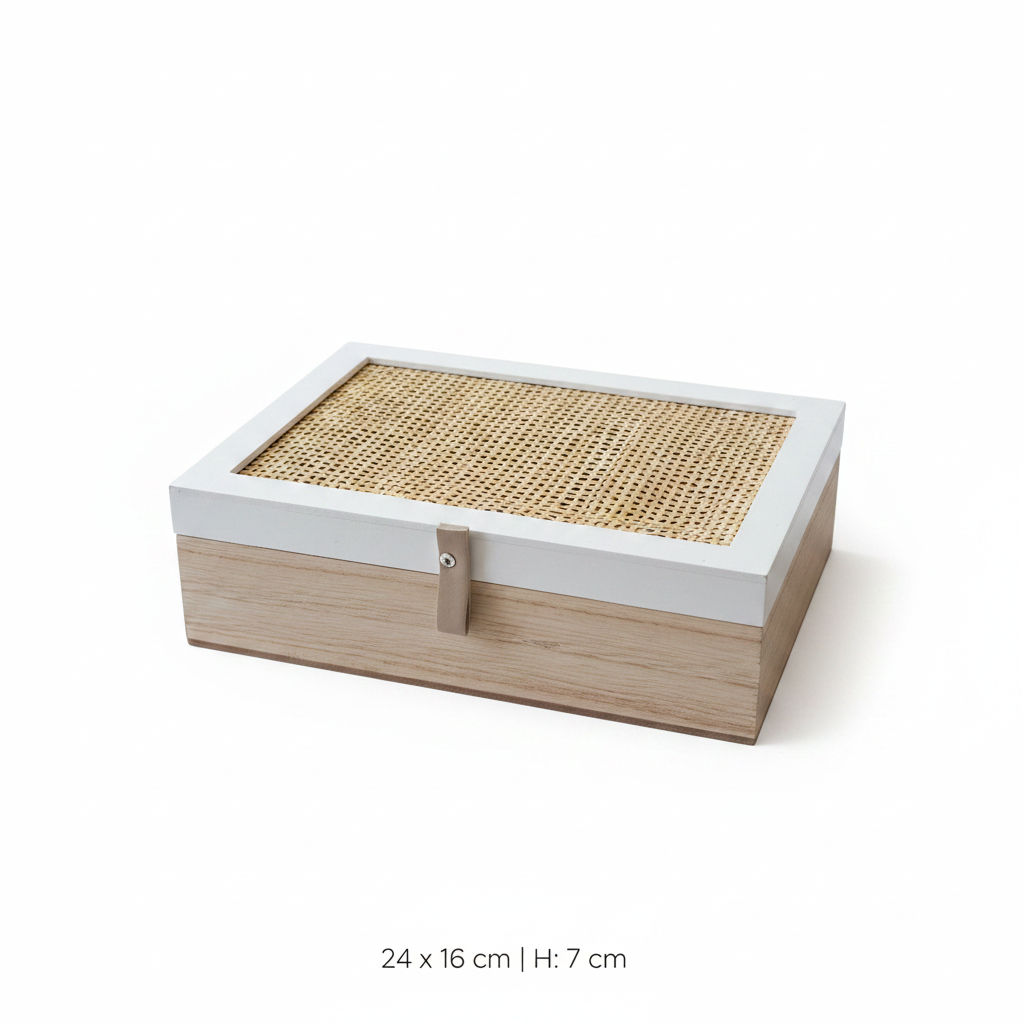 Rattan Box with Dimensions