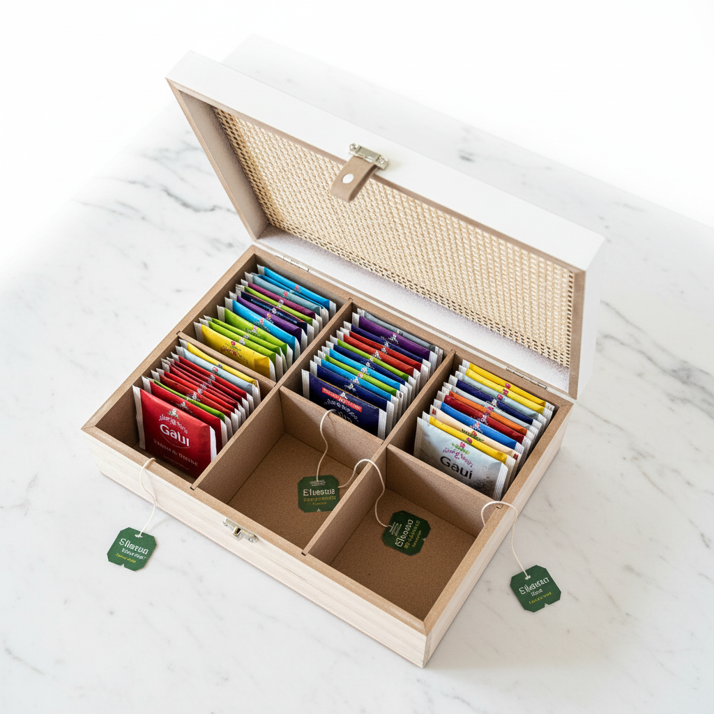 Rattan Box with Tea Bags
