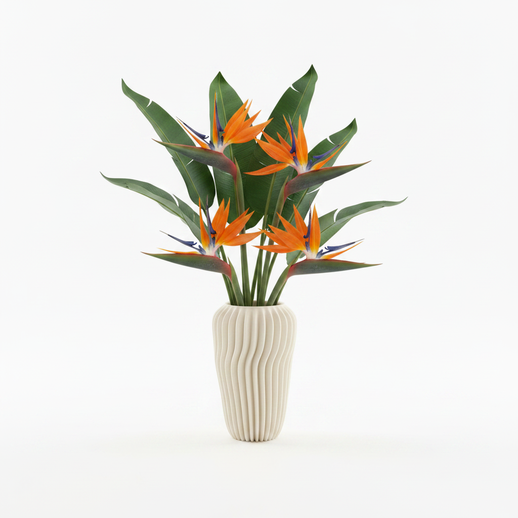 Ribbed Vase - Bird of Paradise Only
