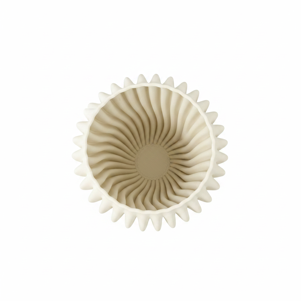 Ribbed Vase - Top View