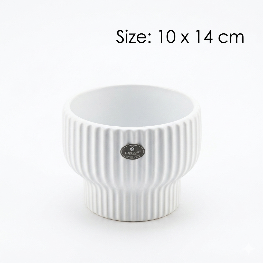 Foursant Ribbed Ceramic Plant Pot