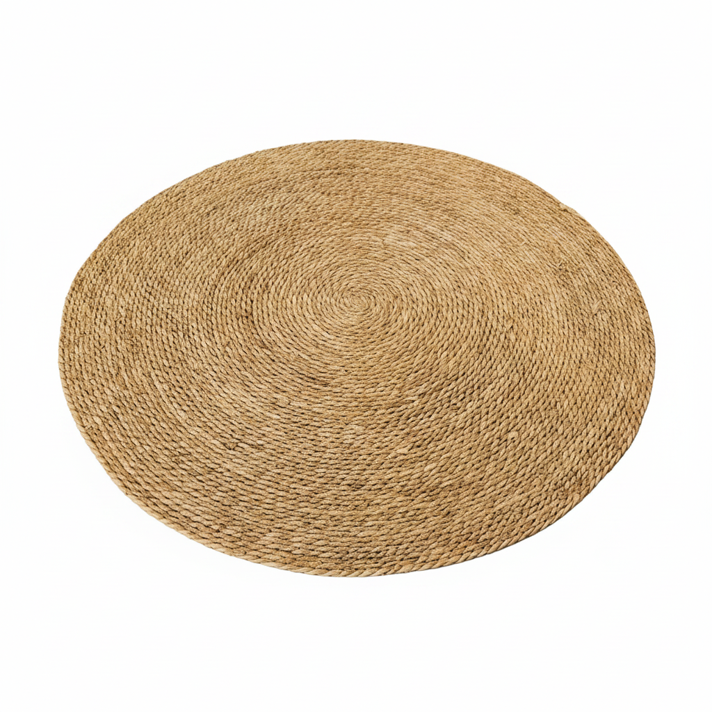 Round Seagrass Rug - White Background