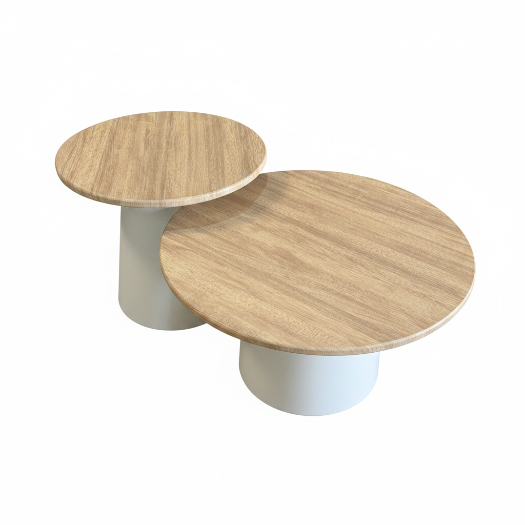 Round Tables Side Angle View