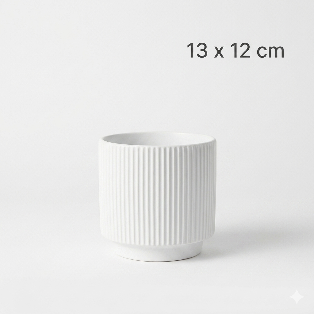Ribbed Ceramic Plant Pot