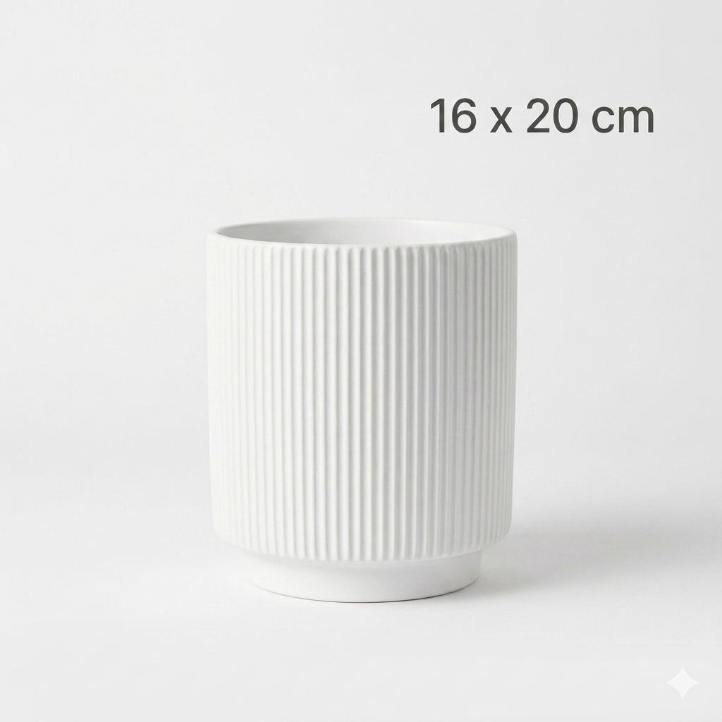 Ribbed Ceramic Plant Pot