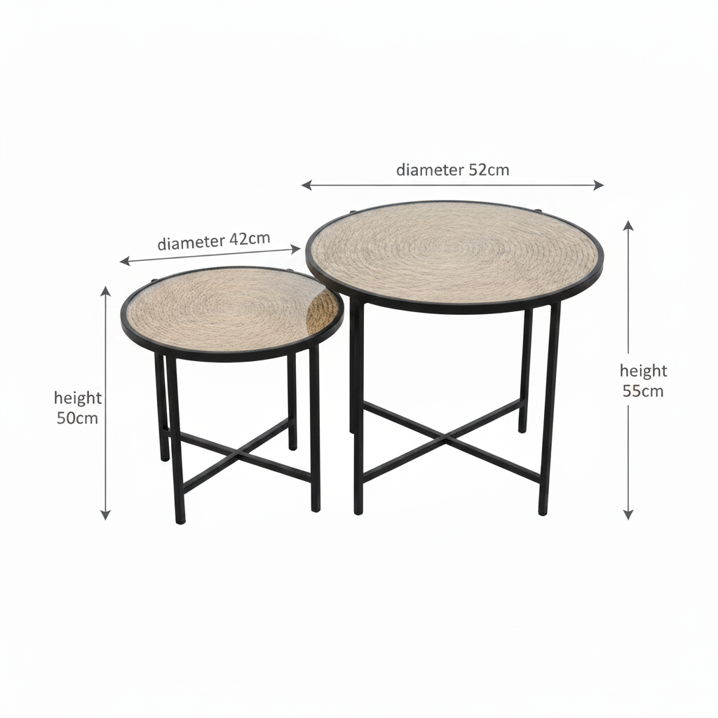 Seagrass Coffee Table Set Dimensions