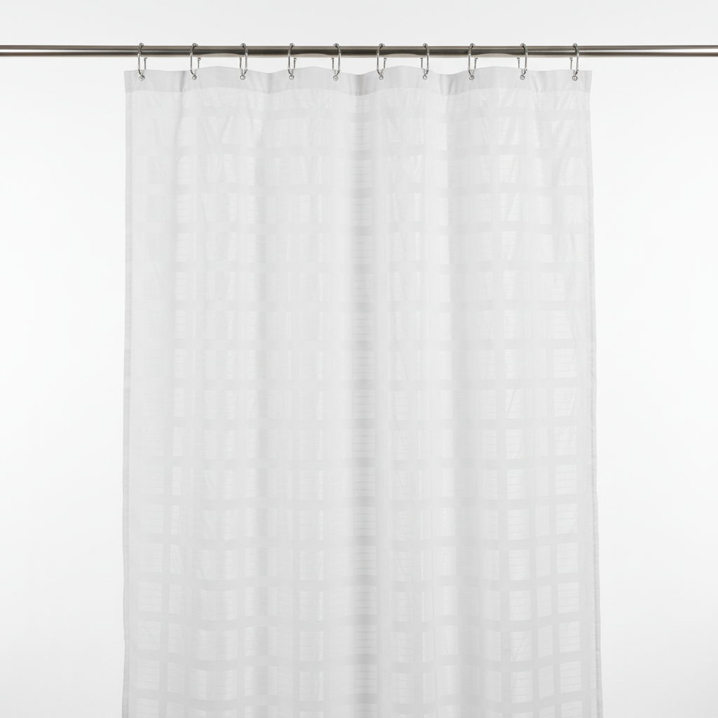 Shower Curtain Block Pattern - White Background