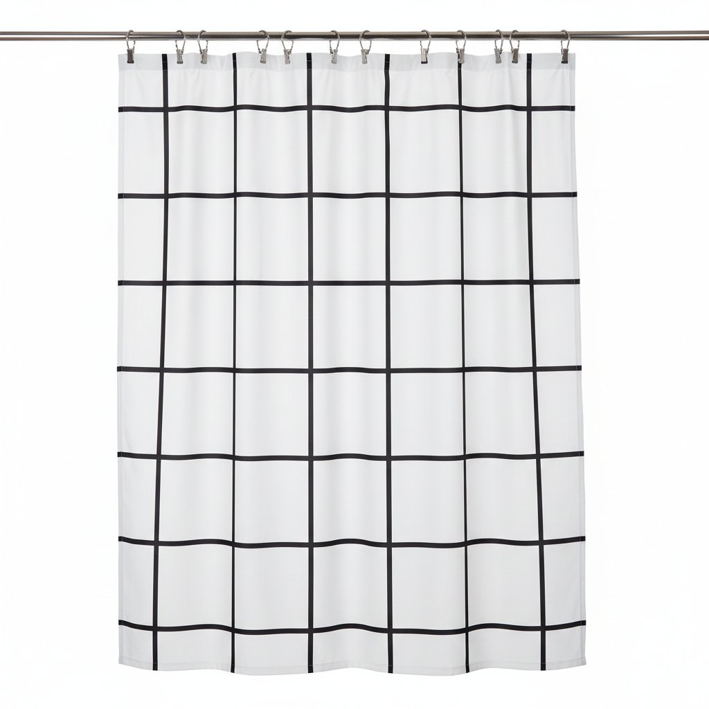 Shower Curtain Grid Pattern