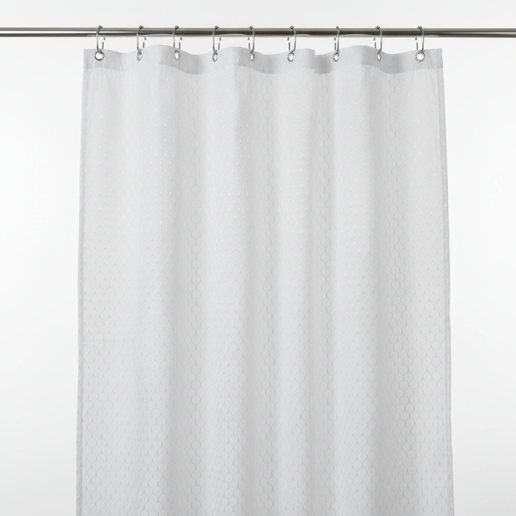 Shower Curtain Honeycomb Pattern - White Background