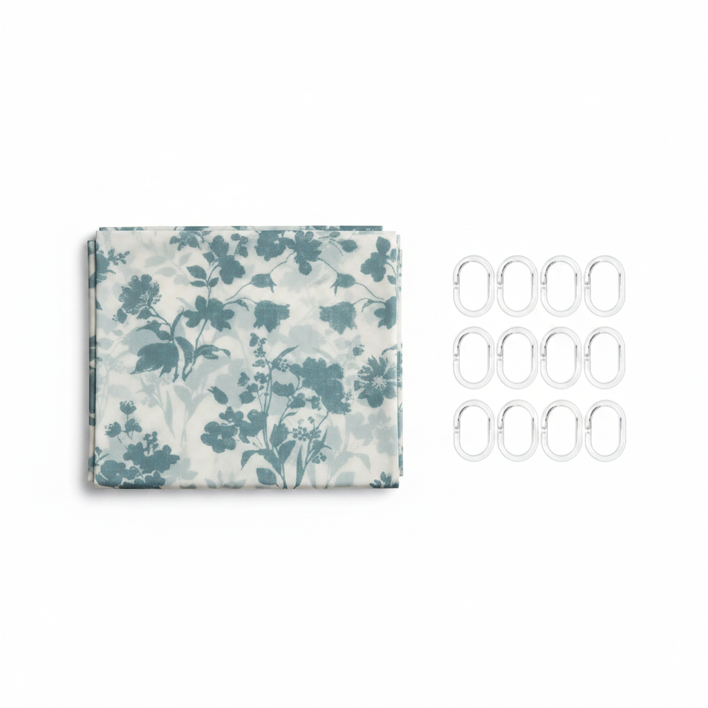 Shower Curtain Set - White Background No Packaging