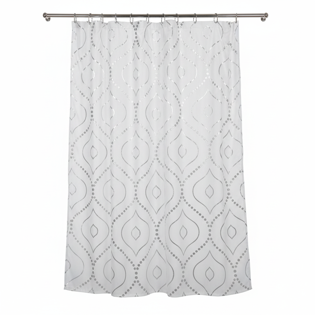 Shower Curtain Silver Boho