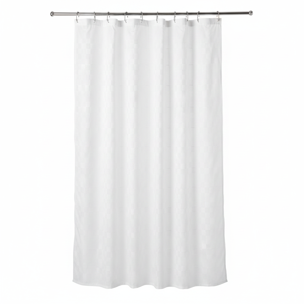 Shower Curtain Square Pattern - White Background