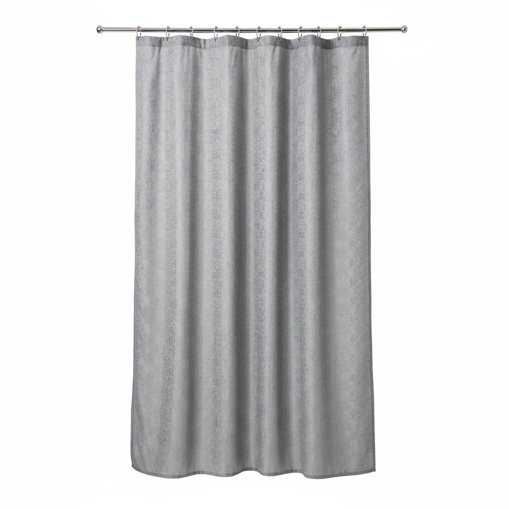 Silver Grey Texture Shower Curtain