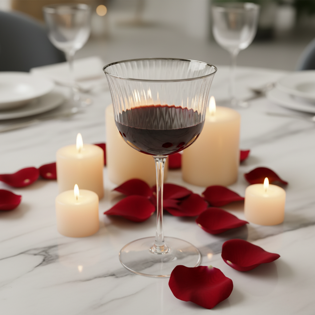 Silver Rim Wine Glass Lifestyle