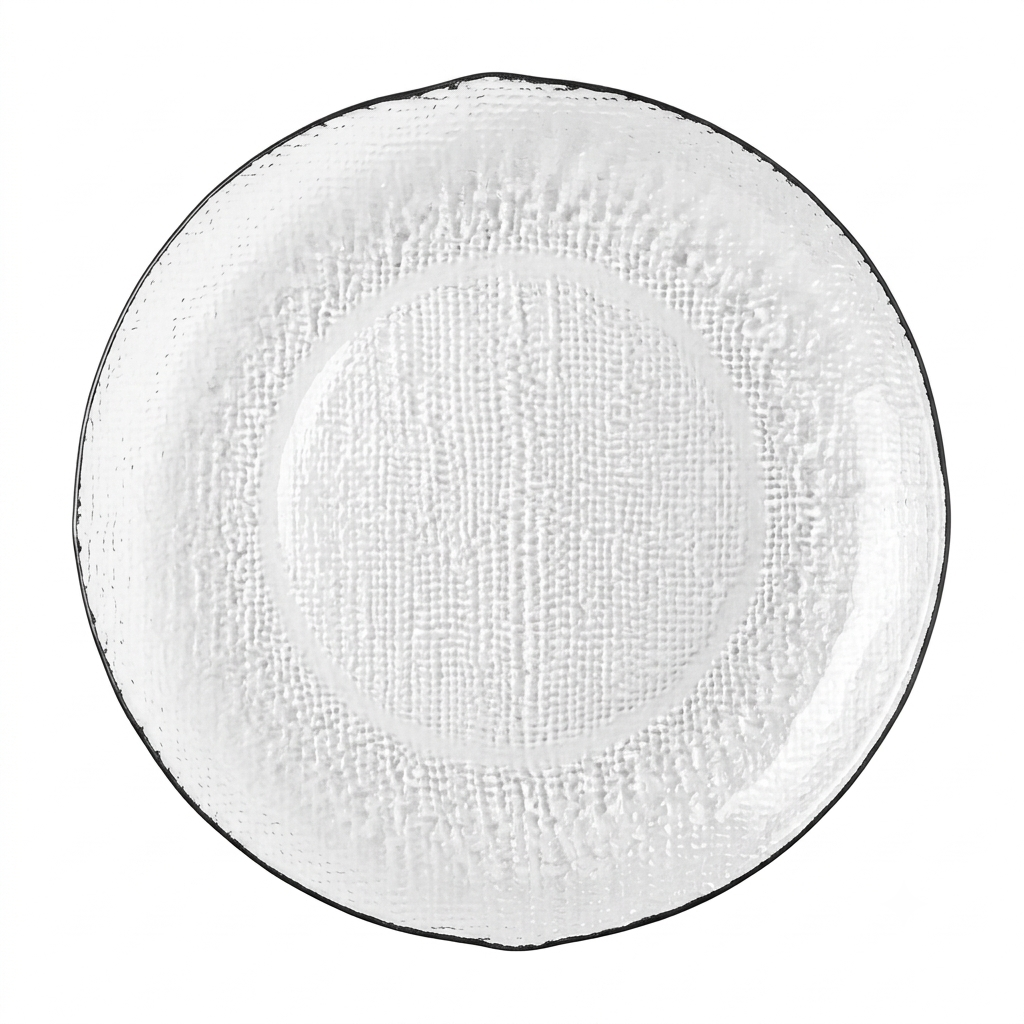 Textured Glass Dessert Plate 15cm – Set of 6