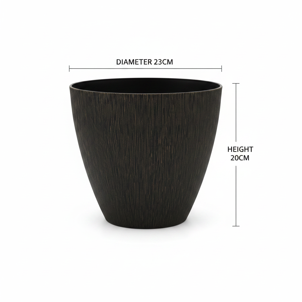 Small Black Lined Pot