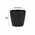 Small Black Ribbed Pot