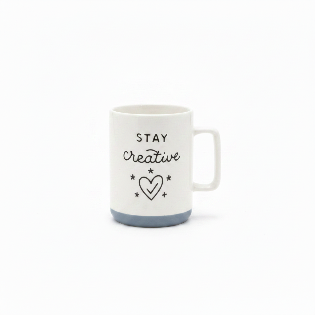 Stay Creative Heart Mug Slate Blue