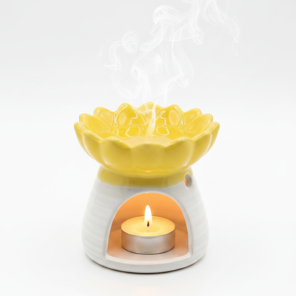 Sunflower Oil Burner with Candle and Smoke