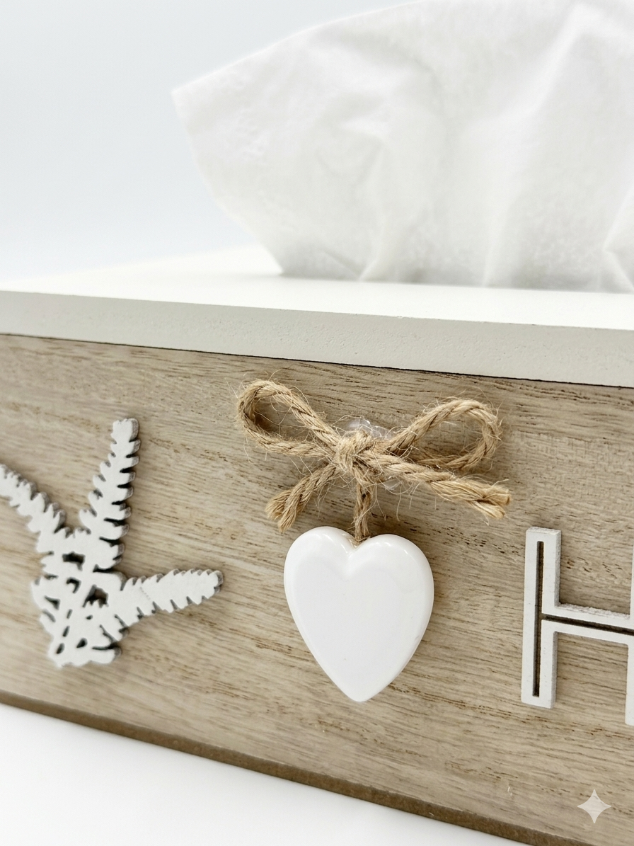 HOME Wooden Tissue Box