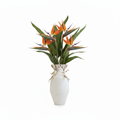 Tall Ceramic Vase with Bird of Paradise