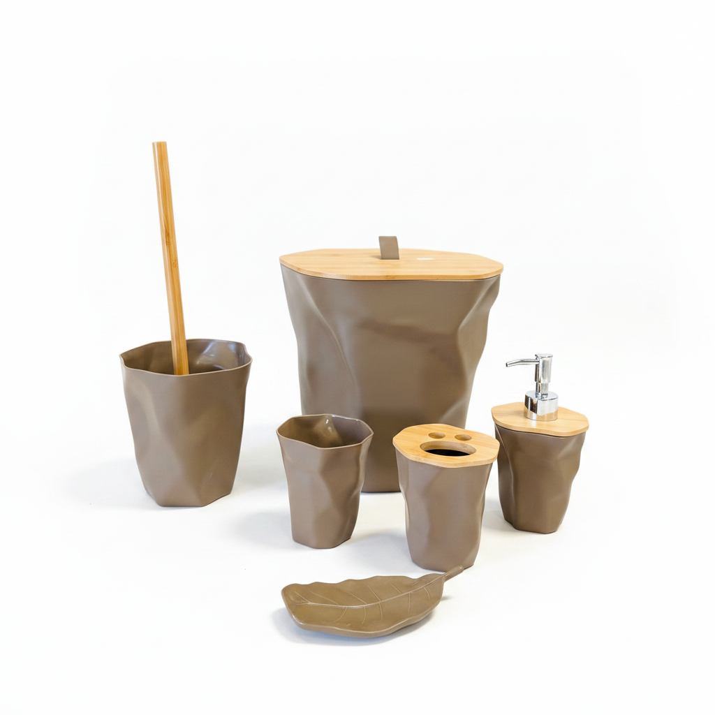 Taupe Crumpled Set - White Background