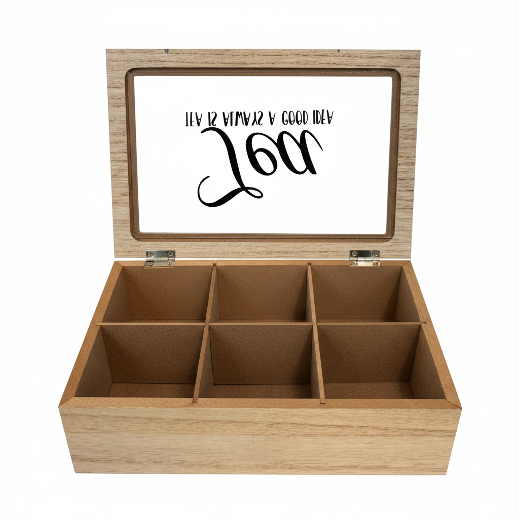Tea Box Open White Background