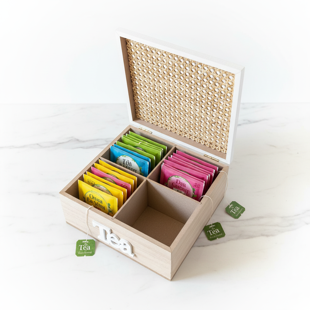 Tea Box Open with Tea Bags