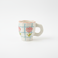 Teal Grid Pink Tulip