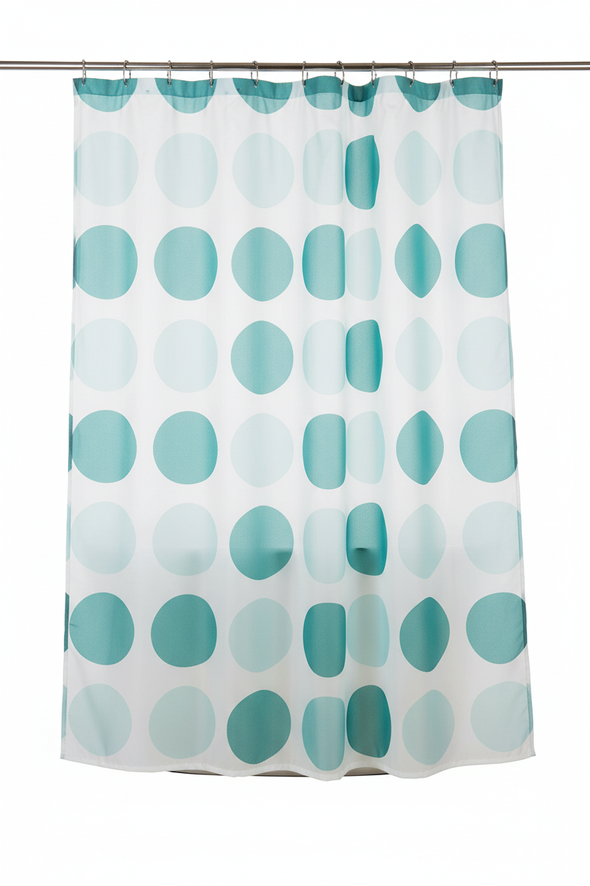 Teal Large Polka Dots Shower Curtain – Final