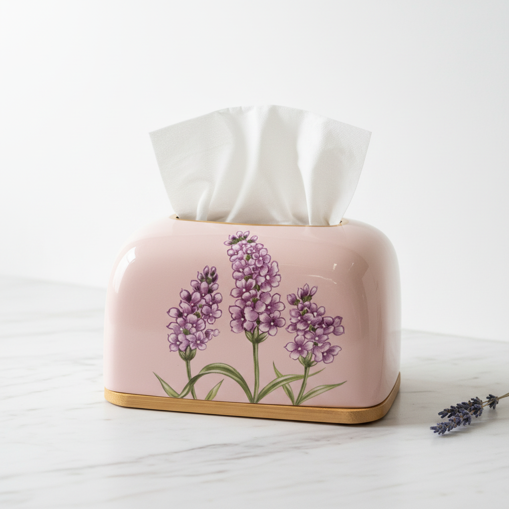 Tissue Box - Gold Top Bamboo Bottom
