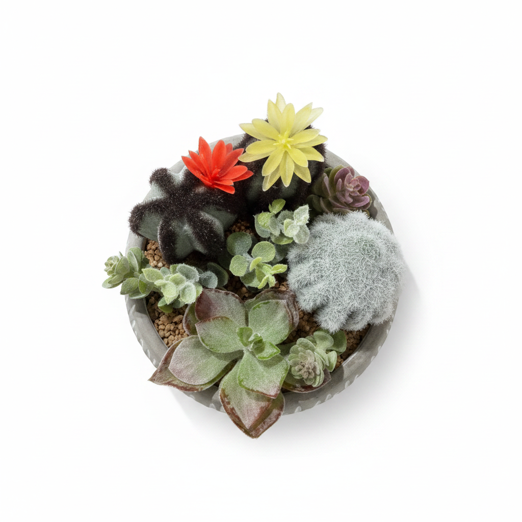 Top View Cactus Arrangement