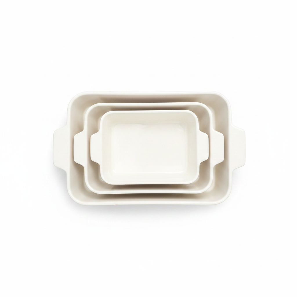 Top View Floral Ceramic Baking Set