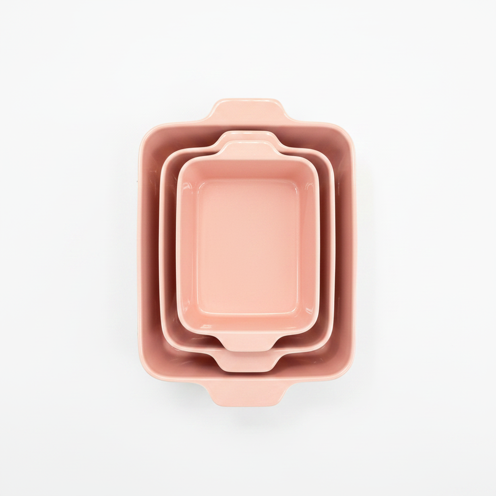 Top View Pink Floral Ceramic Dishes