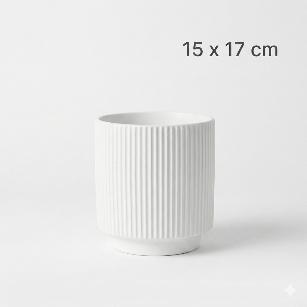 Ribbed Ceramic Plant Pot