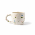 Twisted Handle Floral Mug