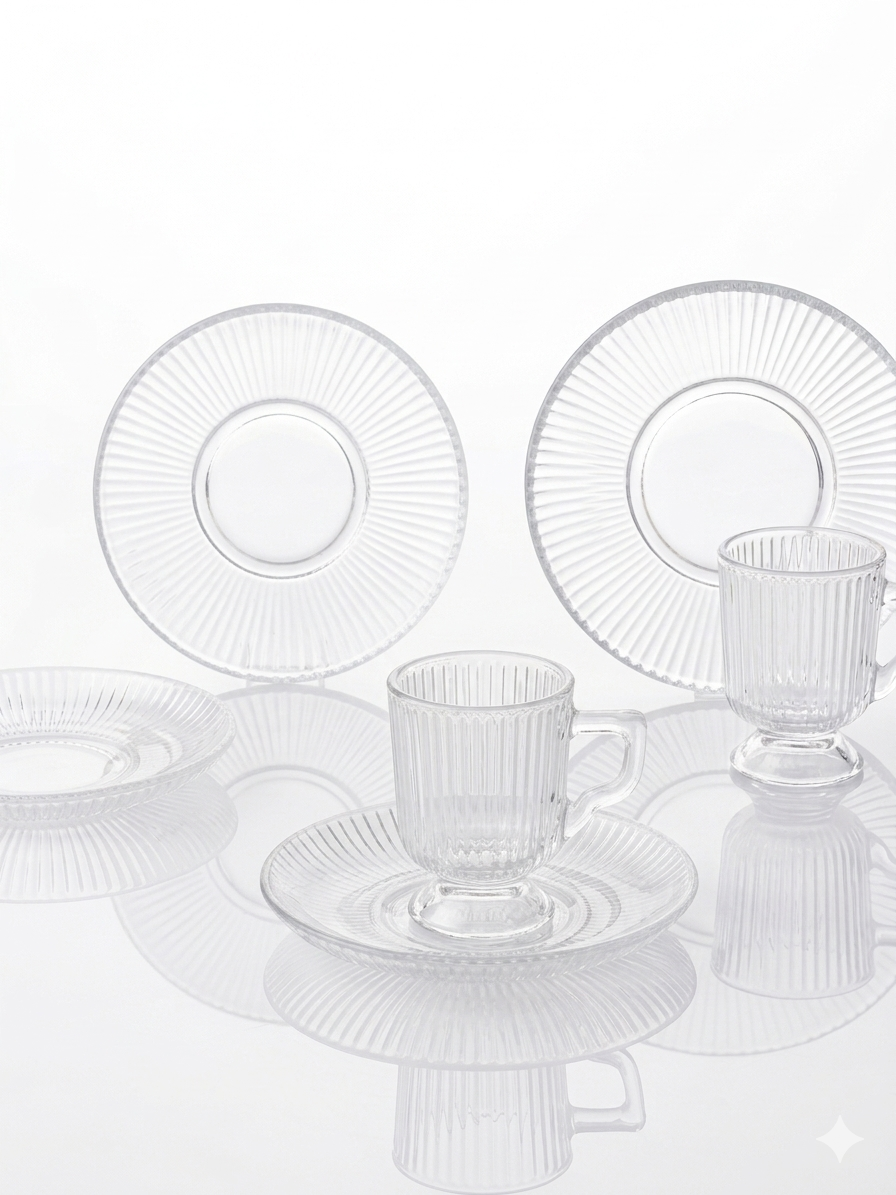 Glass Coffee Cup Set - Half Dozen (70ml)
